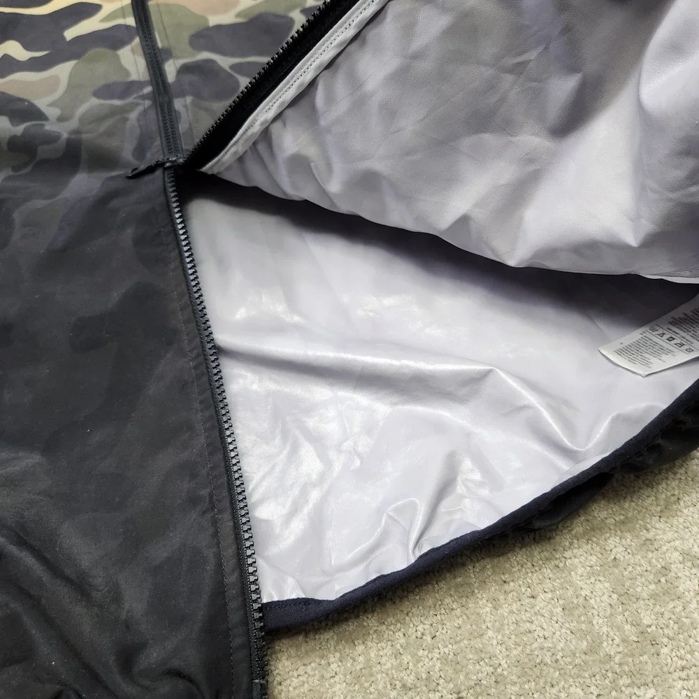 Adidas Jacket Men Small Duck Camo Windbreaker Water Resistant Black Skate Hoodie
